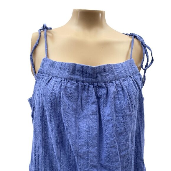 Marine Layer Catherine Faded Dahlia Tie-Shoulder Tank Top Cotton Blue Womens‎ XL - Picture 5 of 12